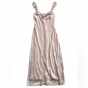 Elegant Pink Satin Maxi Dress